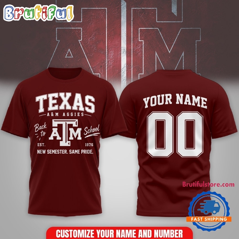 Texas A&M Aggies NCAA Campus Pride Back to School 2026 Personalized 3D Shirt Texas A&M Aggies NCAA Campus Pride Back to School 2026 Personalized 3D Shirt
