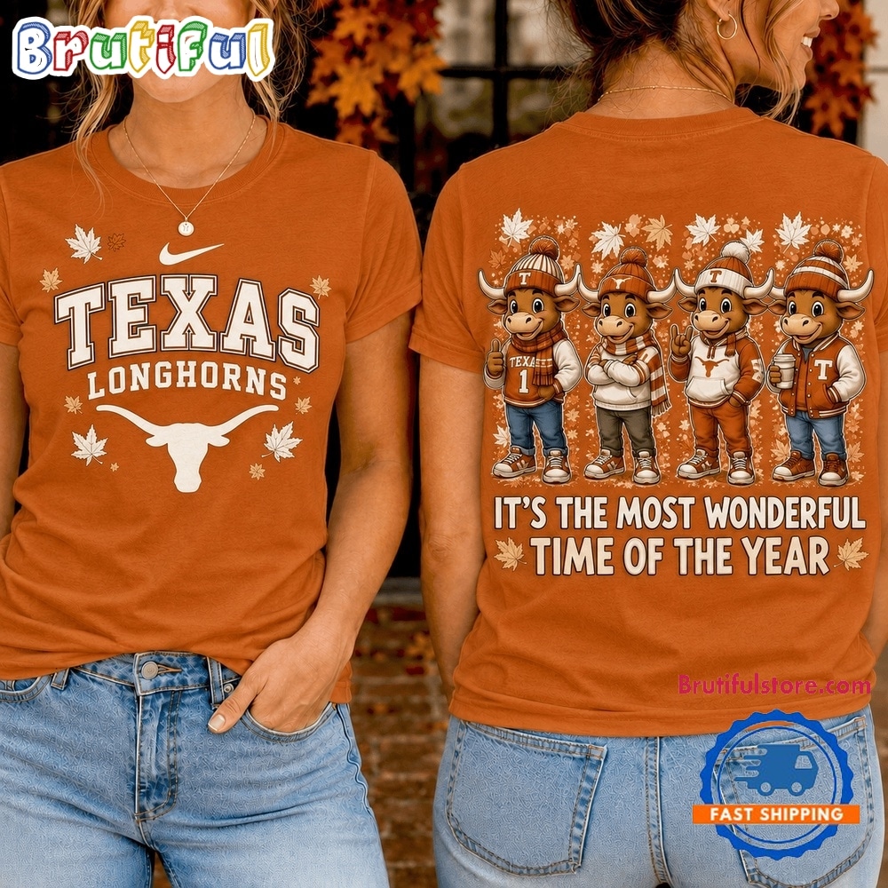 Texas Longhorns 2026 NCAA Autumn Festive Cheer T Shirt Texas Longhorns 2026 NCAA Autumn Festive Cheer T Shirt