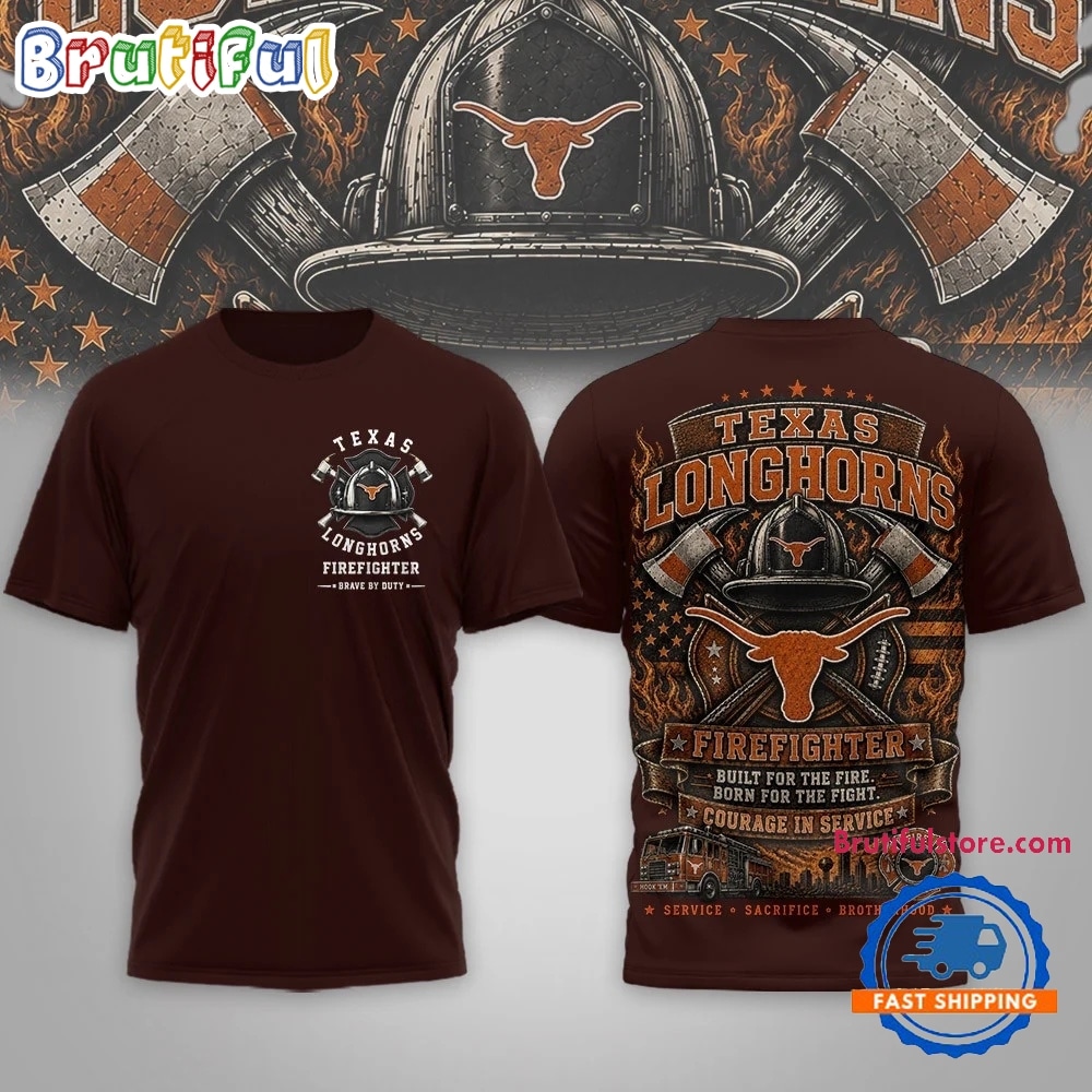 Texas Longhorns 2026 NCAA Firefighter Built for the Fire 3D Shirt Texas Longhorns 2026 NCAA Firefighter Built for the Fire 3D Shirt