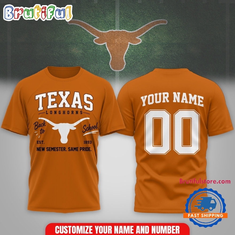 Texas Longhorns NCAA Campus Pride Back to School 2026 Personalized 3D Shirt Texas Longhorns NCAA Campus Pride Back to School 2026 Personalized 3D Shirt