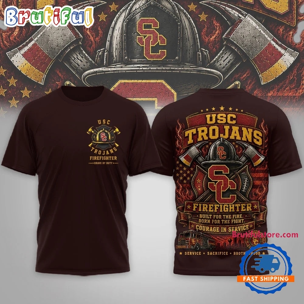 USC Trojans 2026 NCAA Firefighter Built for the Fire 3D Shirt USC Trojans 2026 NCAA Firefighter Built for the Fire 3D Shirt