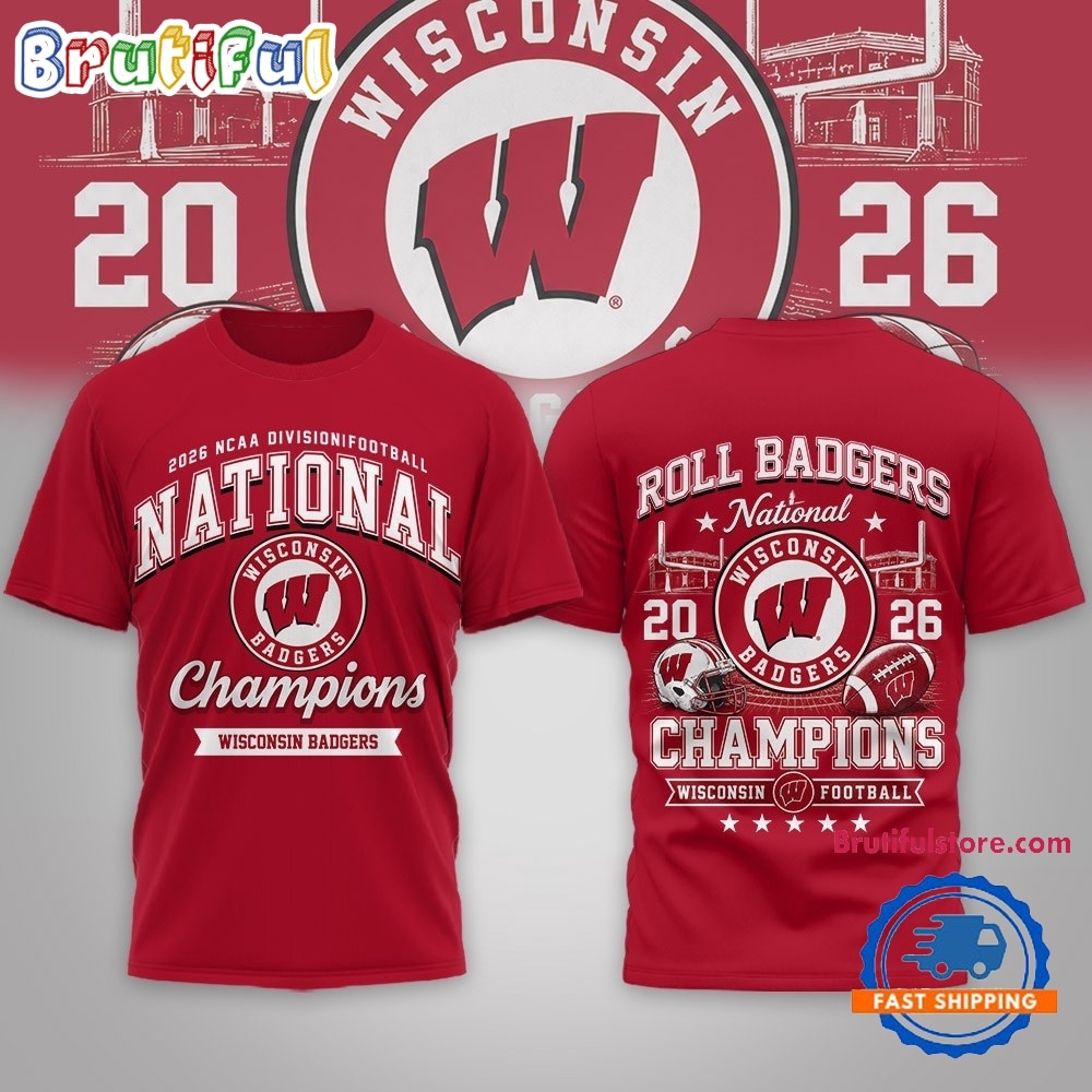 Wisconsin Badgers NCAA Road to Glory 2026 Football Champions 3D Shirt Wisconsin Badgers NCAA Road to Glory 2026 Football Champions 3D Shirt