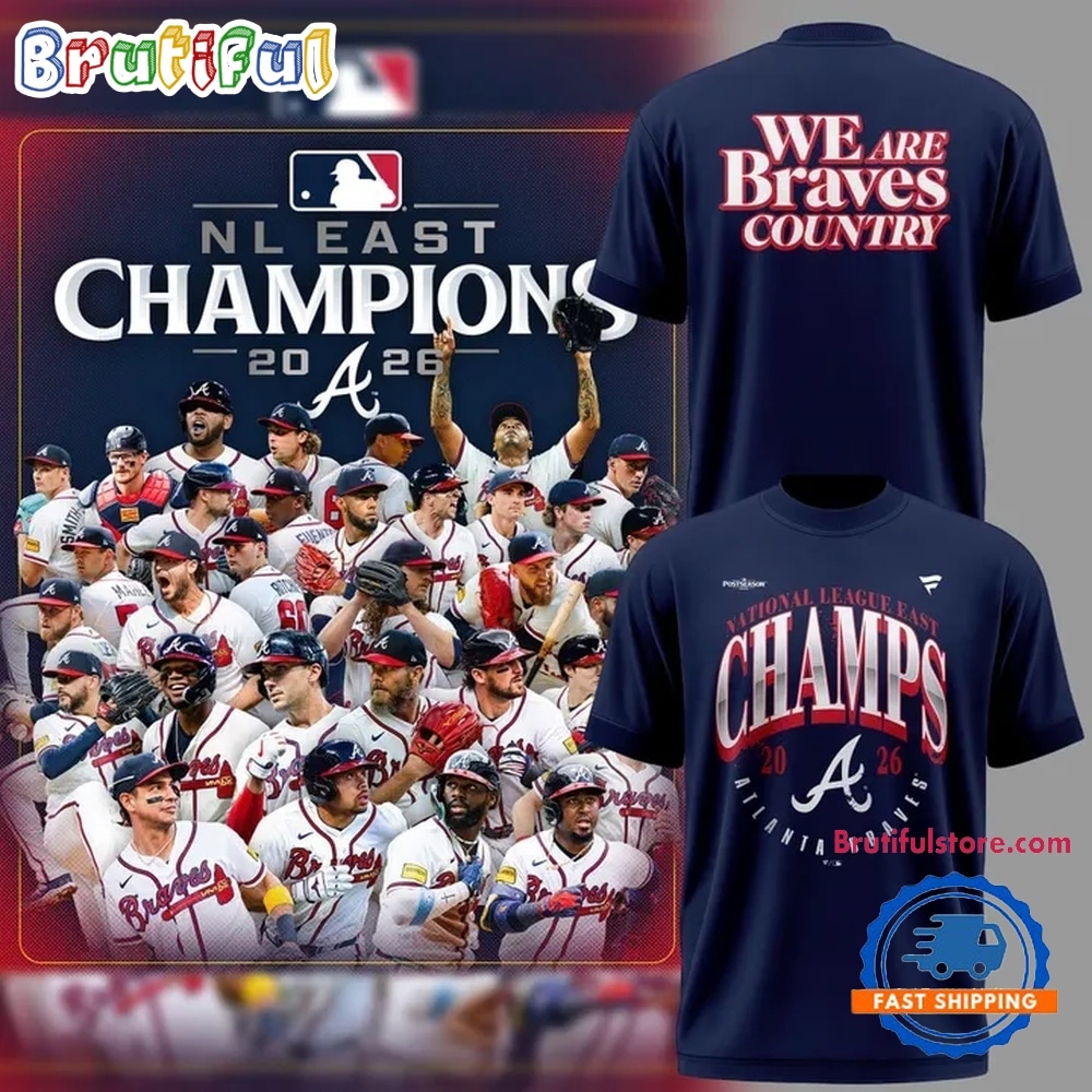 Atlanta Braves 2026 National League East Division Champions T Shirt Atlanta Braves 2026 National League East Division Champions T Shirt