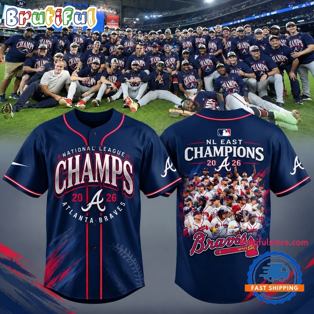 Atlanta Braves 2026 NL East Division Champions Limited Edition Baseball Jersey Atlanta Braves 2026 NL East Division Champions Limited Edition Baseball Jersey