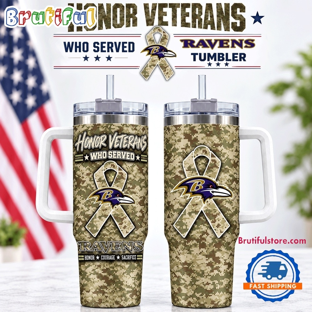 Baltimore Ravens 2026 NFL Honor Veterans Camo Stanley Tumbler Baltimore Ravens 2026 NFL Honor Veterans Camo Stanley Tumbler