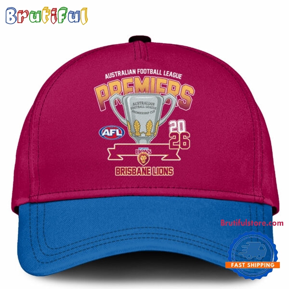 Brisbane Lions 2026 AFL Premiers Three Peat New Design Cap Brisbane Lions 2026 AFL Premiers Three Peat New Design Cap