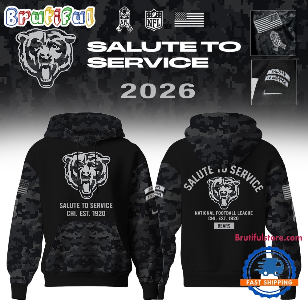 Chicago Bears Salute to Service Camo 2026 Black Hoodie Chicago Bears Salute to Service Camo 2026 Black Hoodie