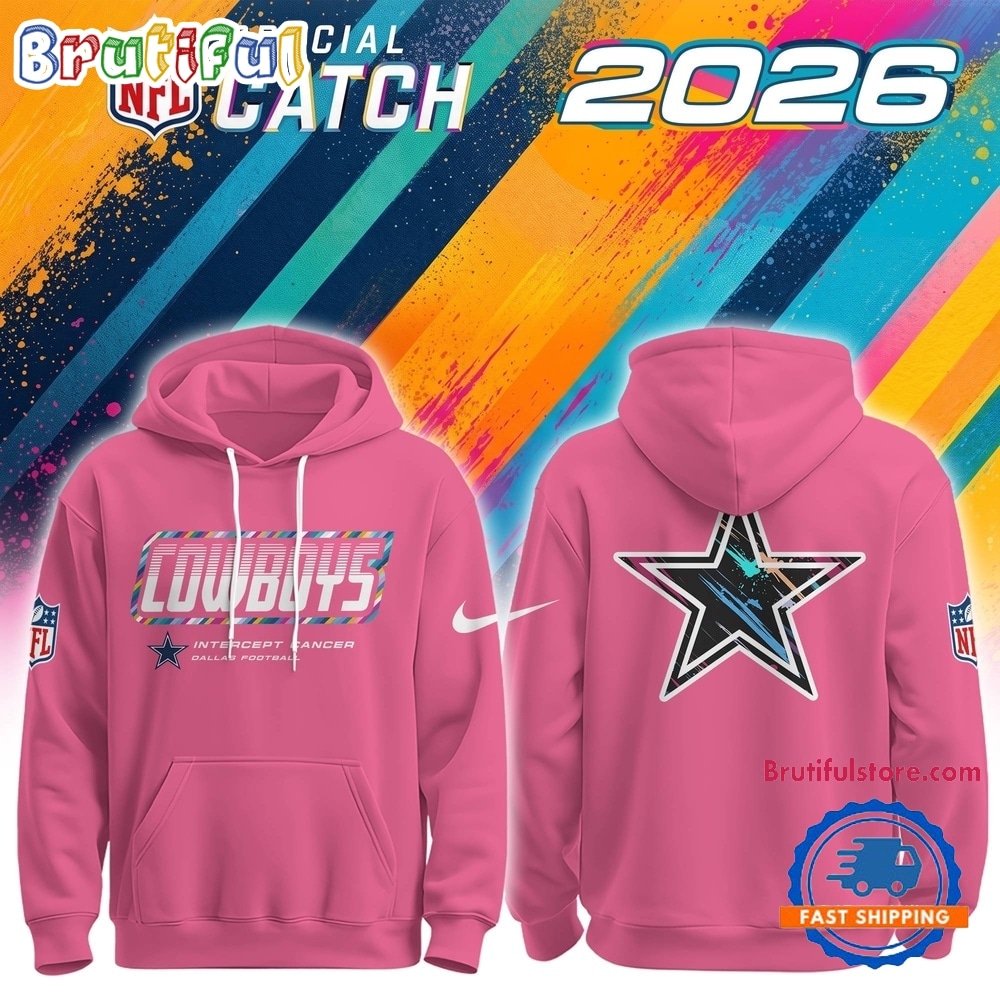 Dallas Cowboys NFL 2026 Crucial Catch Limited Edition Pink Hoodie Shirt Dallas Cowboys NFL 2026 Crucial Catch Limited Edition Pink Hoodie Shirt