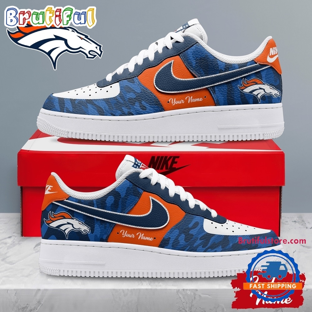Denver Broncos NFL End Zone Energy Custom Air Force 1 Shoes Sneaker Denver Broncos NFL End Zone Energy Custom Air Force 1 Shoes Sneaker