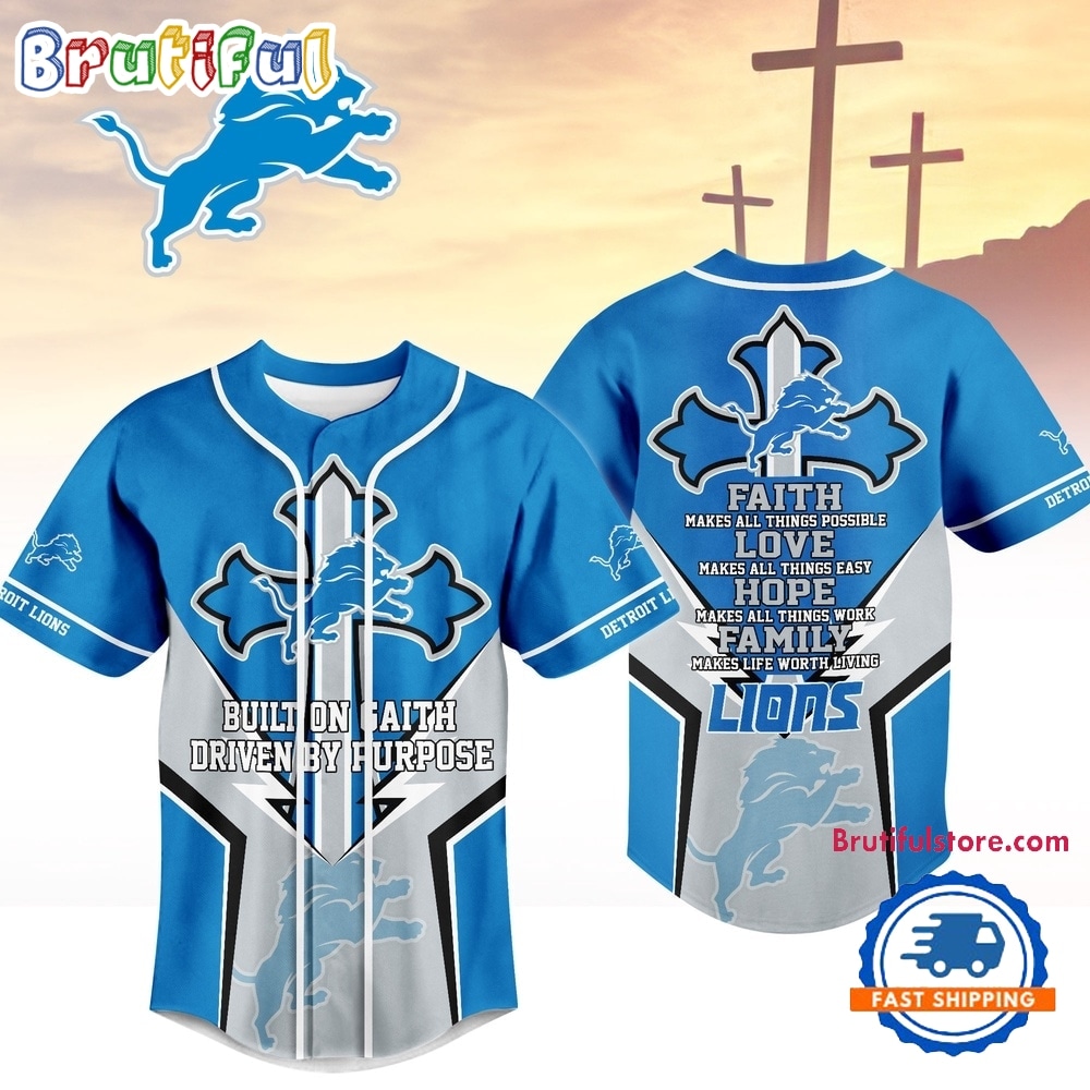 Detroit Lions NFL Blessed Beyond The Score Baseball Jersey Detroit Lions NFL Blessed Beyond The Score Baseball Jersey