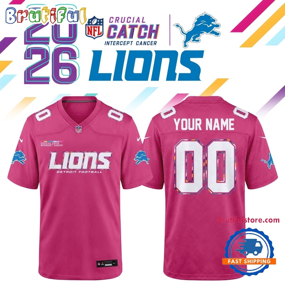 Detroit Lions NFL Crucial Catch 2026 Pink Limited Edition Football Jersey Detroit Lions NFL Crucial Catch 2026 Pink Limited Edition Football Jersey