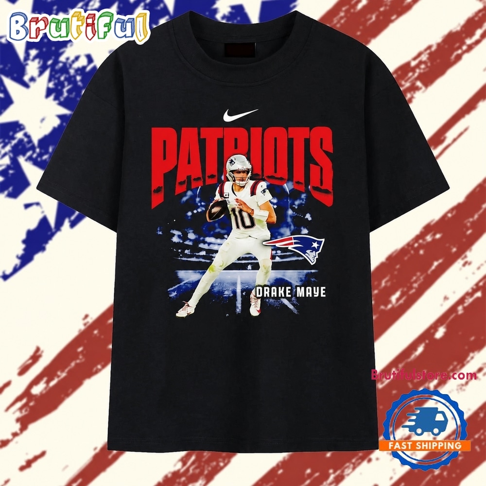 Drake Maye New England Patriots 10 NFL Football T Shirt Drake Maye New England Patriots 10 NFL Football T Shirt