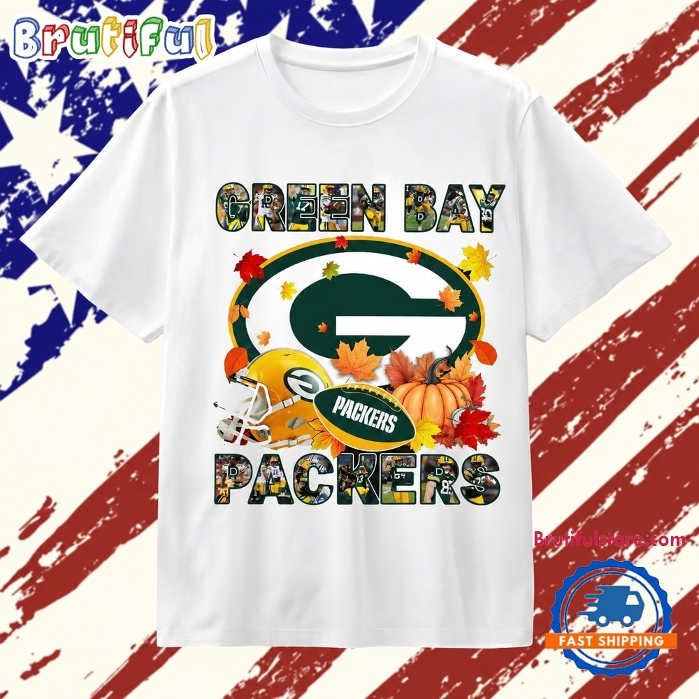 Green Bay Packers Football Autumn Fall Leaves Graphic T Shirt Green Bay Packers Football Autumn Fall Leaves Graphic T Shirt
