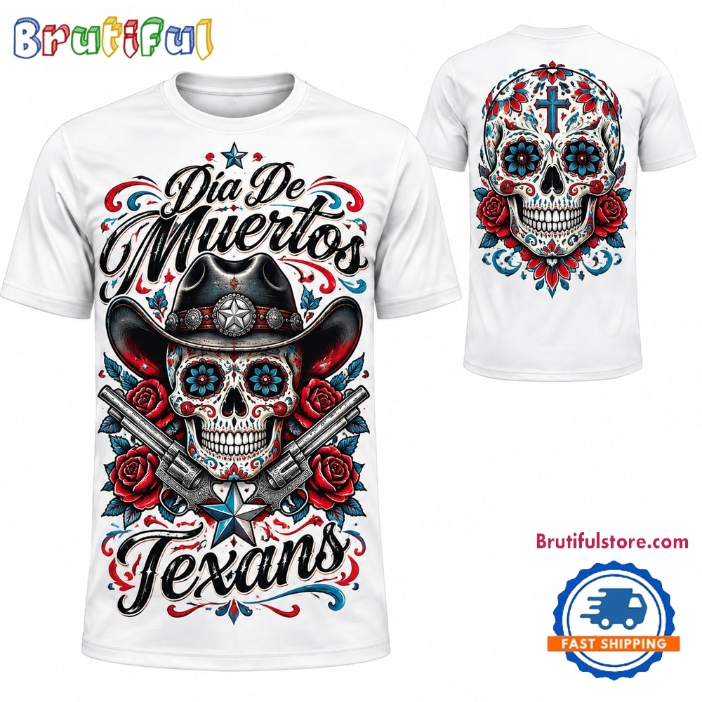 Houston Texans x Dia de los Muertos Graphic 2026 White T Shirt Houston Texans x Dia de los Muertos Graphic 2026 White T Shirt