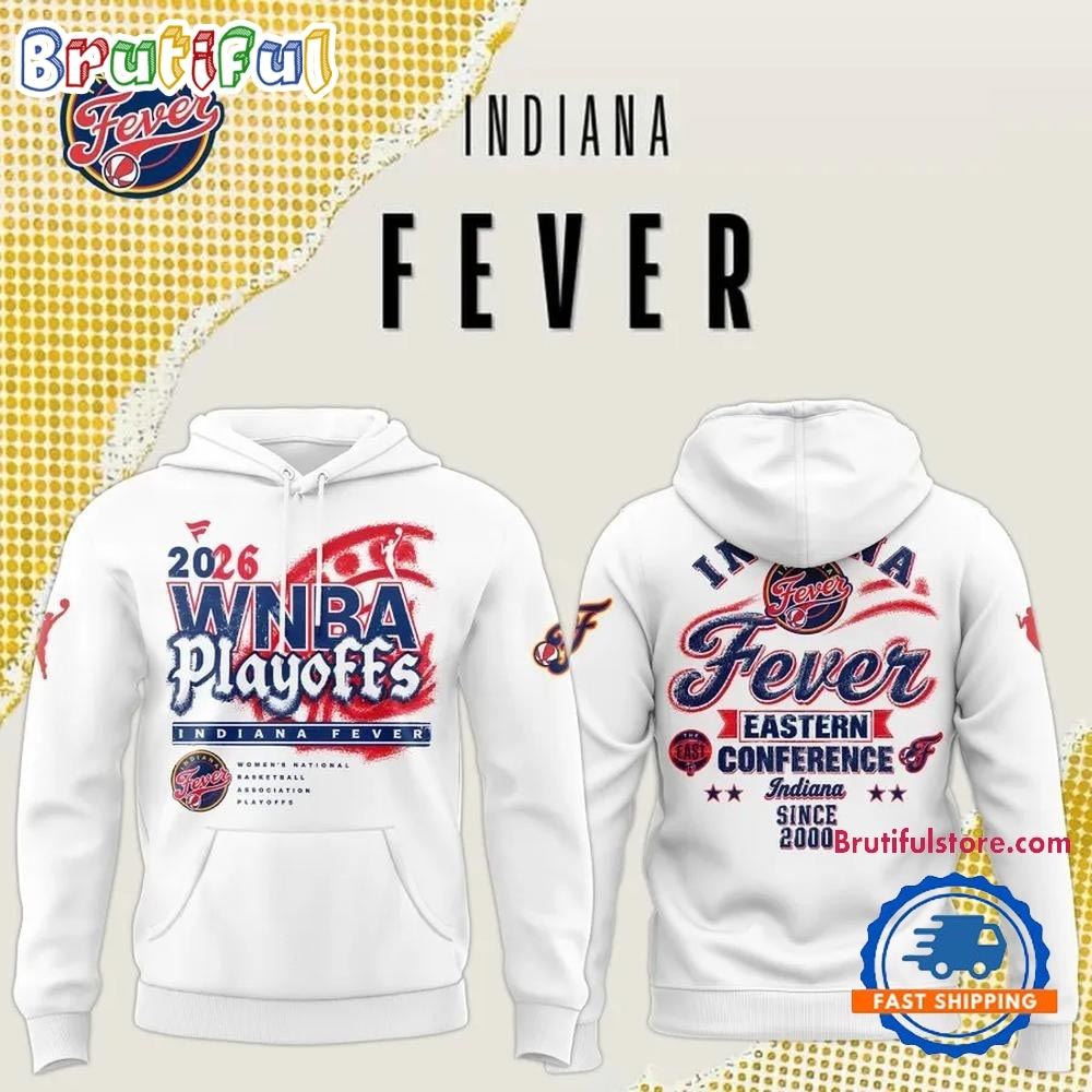 Indiana Fever 2026 WNBA Playoffs Eastern Conference White Hoodie Indiana Fever 2026 WNBA Playoffs Eastern Conference White Hoodie