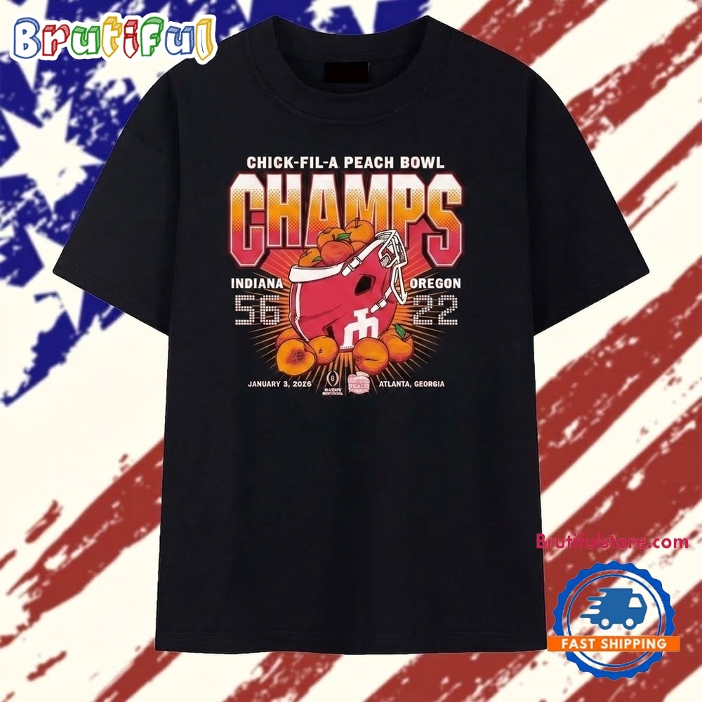 Indiana Hoosiers Chick fil A Peach Bowl champs 2026 T Shirt Indiana Hoosiers Chick fil A Peach Bowl champs 2026 T Shirt