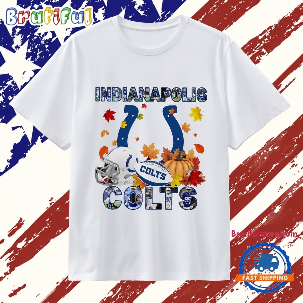 Indianapolis Colts Football Autumn Fall Leaves Graphic T Shirt Indianapolis Colts Football Autumn Fall Leaves Graphic T Shirt
