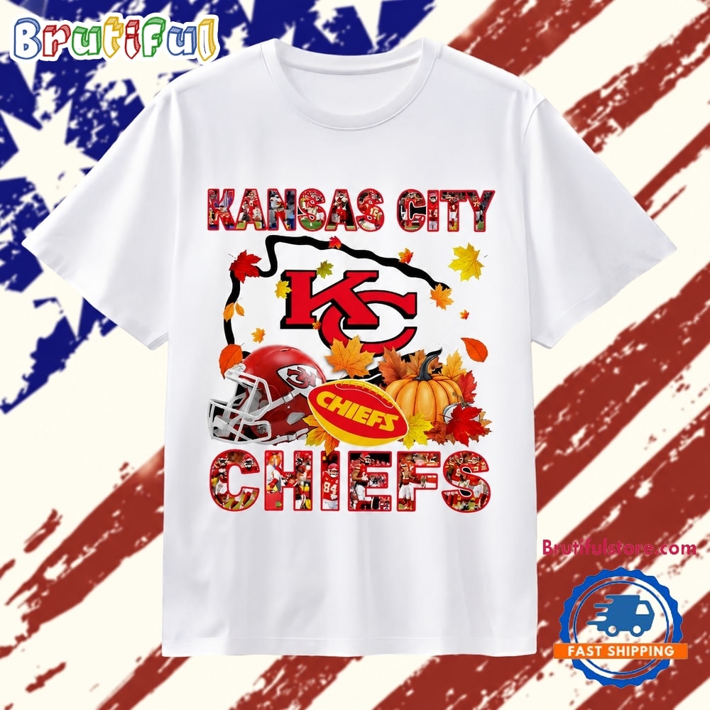 Kansas City Chiefs Football Autumn Fall Pumpkin Graphic T Shirt Kansas City Chiefs Football Autumn Fall Pumpkin Graphic T Shirt