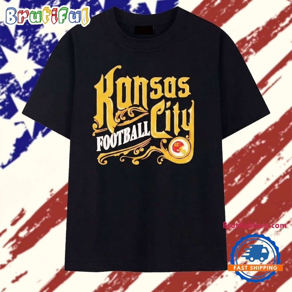 Kansas City Chiefs ornate football script logo T Shirt Kansas City Chiefs ornate football script logo T Shirt