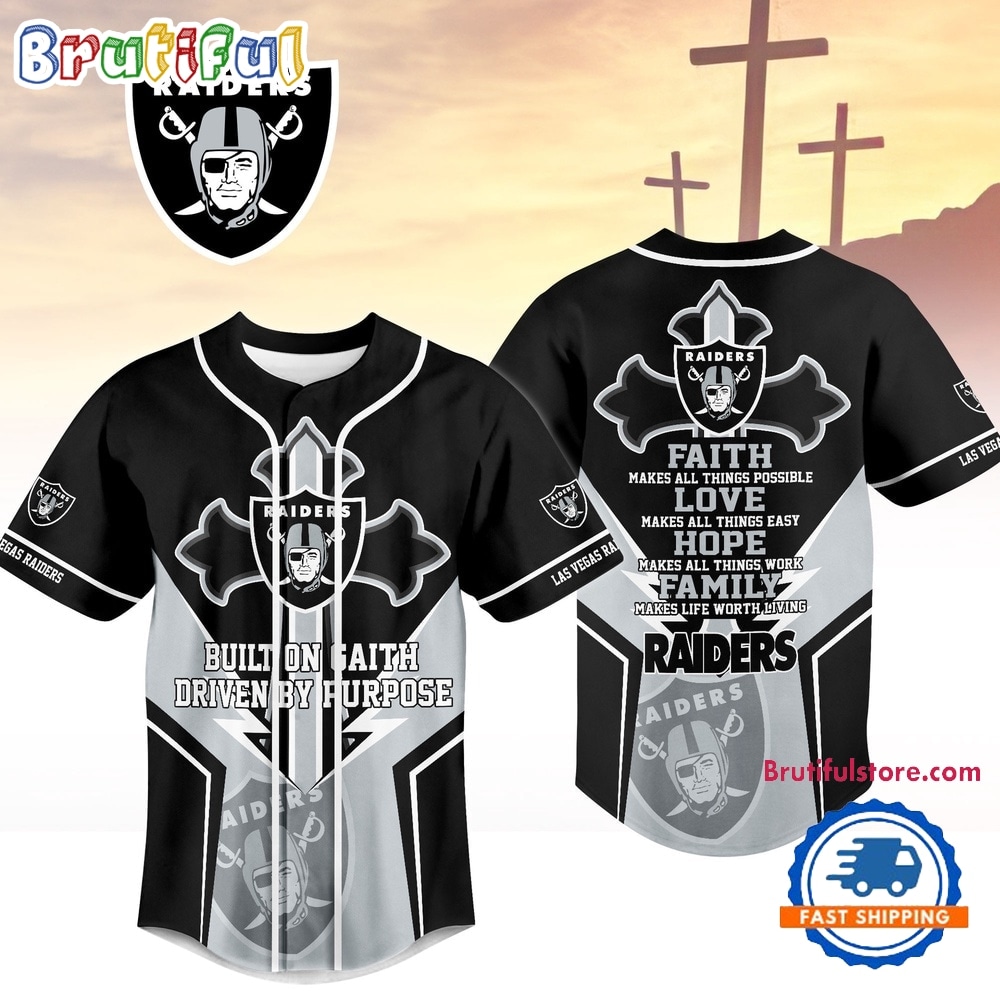 Las Vegas Raiders NFL Blessed Beyond The Score Baseball Jersey Las Vegas Raiders NFL Blessed Beyond The Score Baseball Jersey