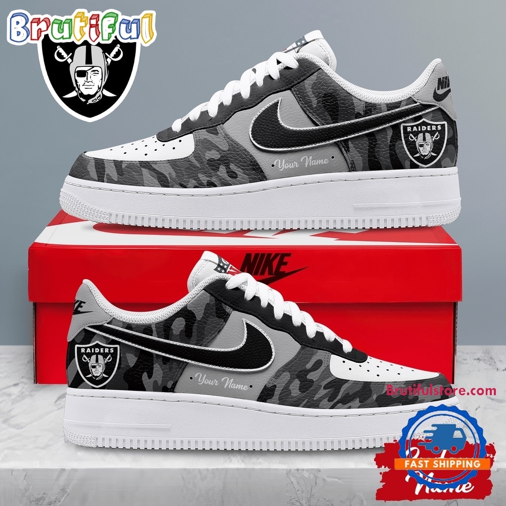 Las Vegas Raiders NFL End Zone Energy Custom Air Force 1 Shoes Sneaker Las Vegas Raiders NFL End Zone Energy Custom Air Force 1 Shoes Sneaker