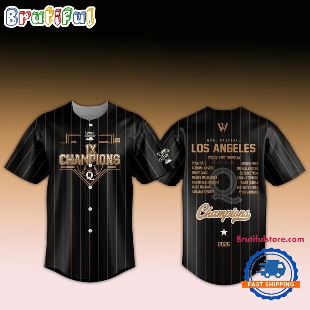 Los Angeles Queens Champions WPBL Baseball 2026 Limited Edition Black Baseball Jersey Los Angeles Queens Champions WPBL Baseball 2026 Limited Edition Black Baseball Jersey