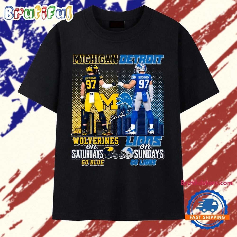 Michigan Wolverines Saturdays Detroit Lions Sundays Aidan Hutchinson T Shirt Michigan Wolverines Saturdays Detroit Lions Sundays Aidan Hutchinson T Shirt