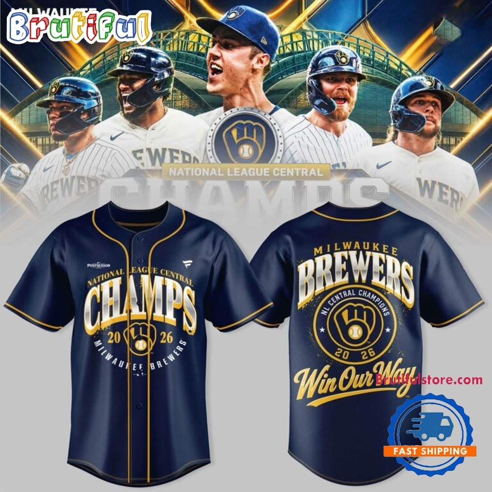 Milwaukee Brewers 2026 NL Central Champions Limited Edition Baseball Jersey Milwaukee Brewers 2026 NL Central Champions Limited Edition Baseball Jersey