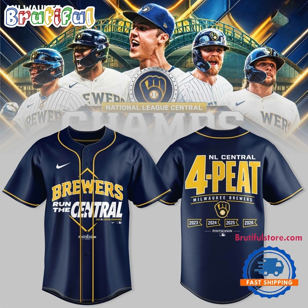 Milwaukee Brewers The FIRST 4 Peat in NL Central History Baseball Jersey Milwaukee Brewers The FIRST 4 Peat in NL Central History Baseball Jersey