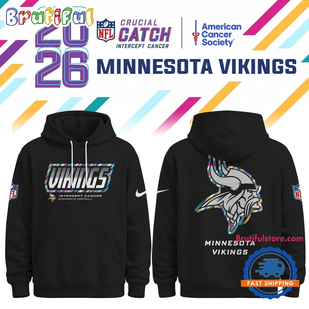 Minnesota Vikings NFL Crucial Catch 2026 Limited Edition Black Hoodie Shirt Minnesota Vikings NFL Crucial Catch 2026 Limited Edition Black Hoodie Shirt