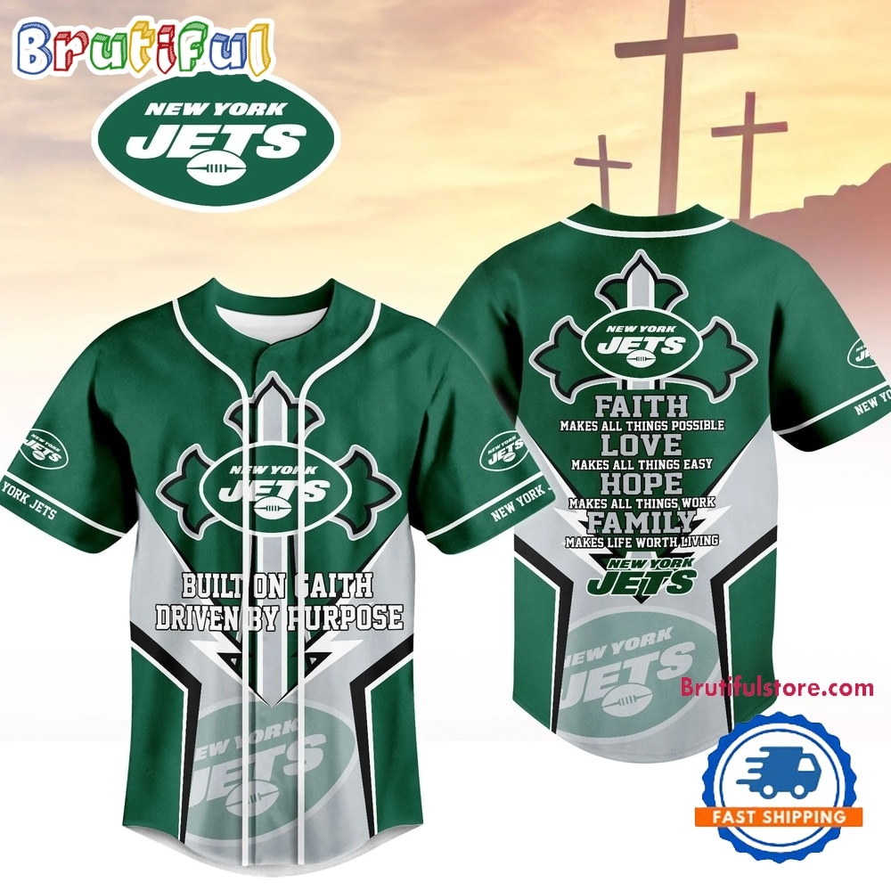 New York Jets NFL Blessed Beyond The Score Baseball Jersey New York Jets NFL Blessed Beyond The Score Baseball Jersey