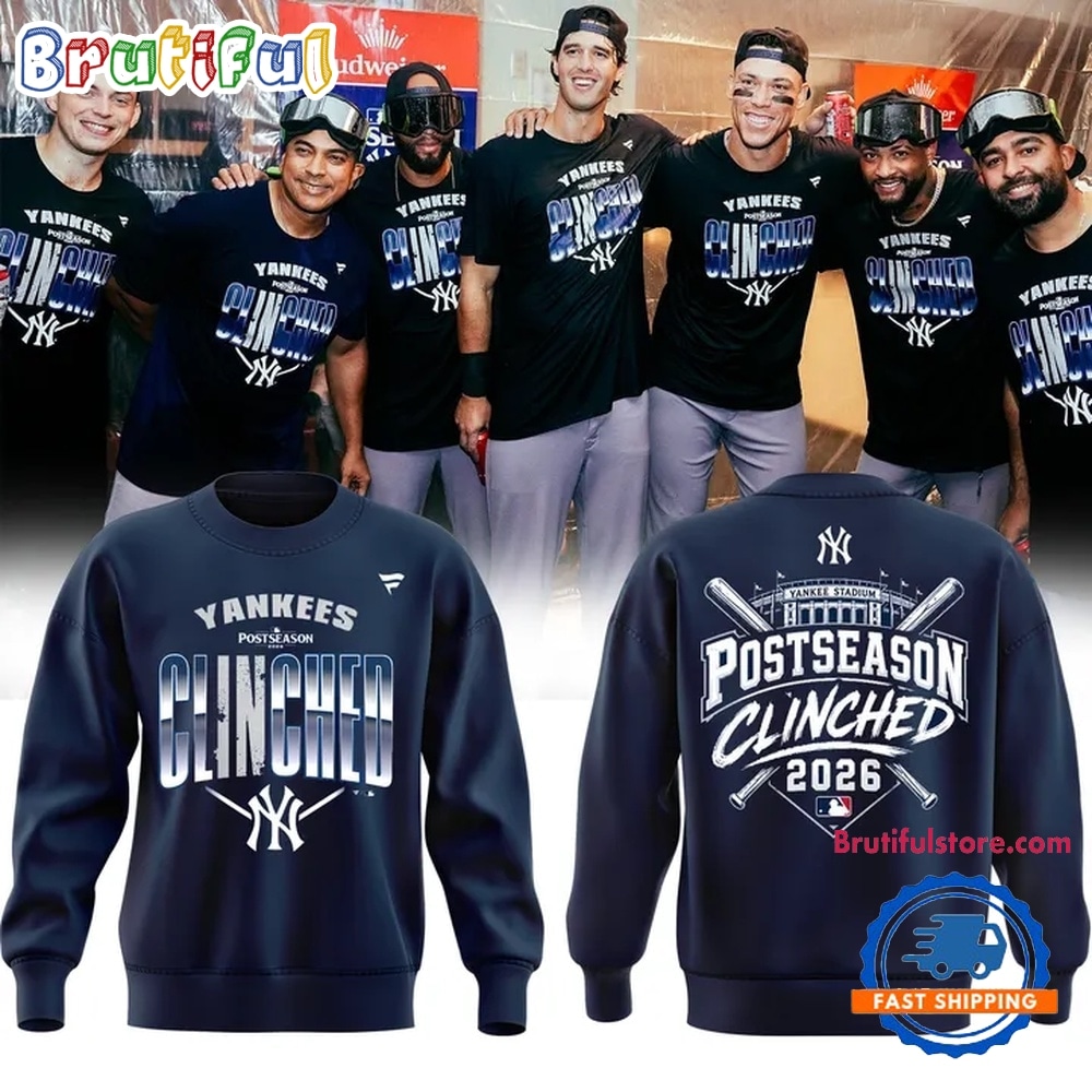 New York Yankees Postseason Clinched 2026 Exclusive Sweatshirt New York Yankees Postseason Clinched 2026 Exclusive Sweatshirt
