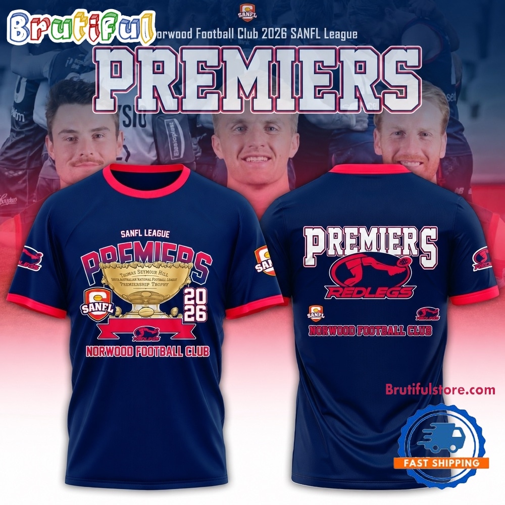 Norwood Redlegs Football Club 2026 SANFL Premiers Limited Edition T Shirt Norwood Redlegs Football Club 2026 SANFL Premiers Limited Edition T Shirt