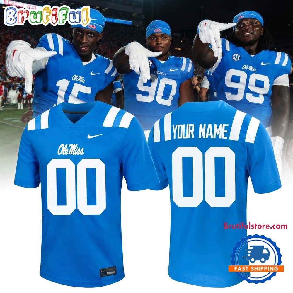 Ole Miss Rebels Custom Powder Blue Football Jersey Ole Miss Rebels Custom Powder Blue Football Jersey