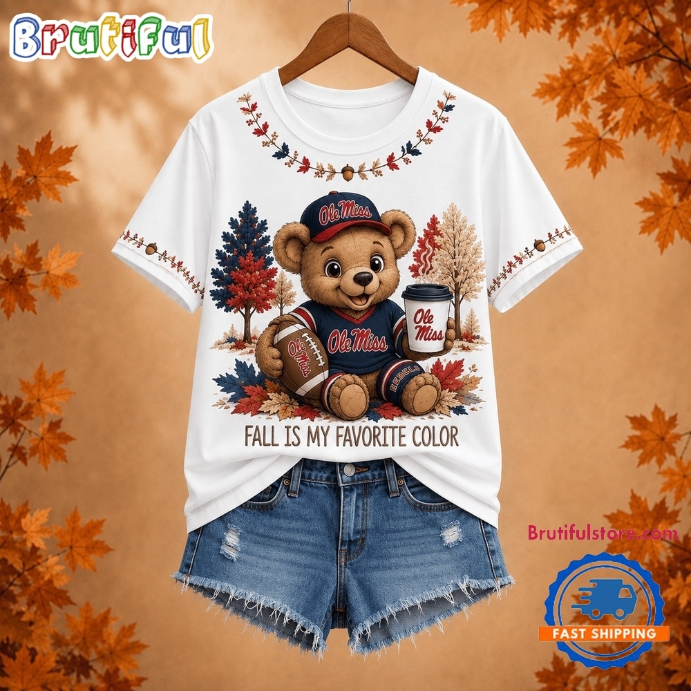 Ole Miss Rebels NCAA Fall Is My Favorite Color Football Unisex 3D Shirt Ole Miss Rebels NCAA Fall Is My Favorite Color Football Unisex 3D Shirt