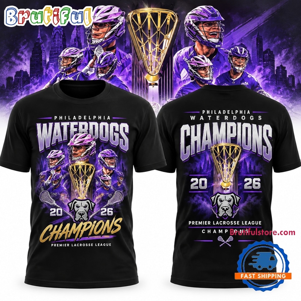 Philadelphia Waterdogs Premier Lacrosse League 2026 Champions Black T Shirt Philadelphia Waterdogs Premier Lacrosse League 2026 Champions Black T Shirt