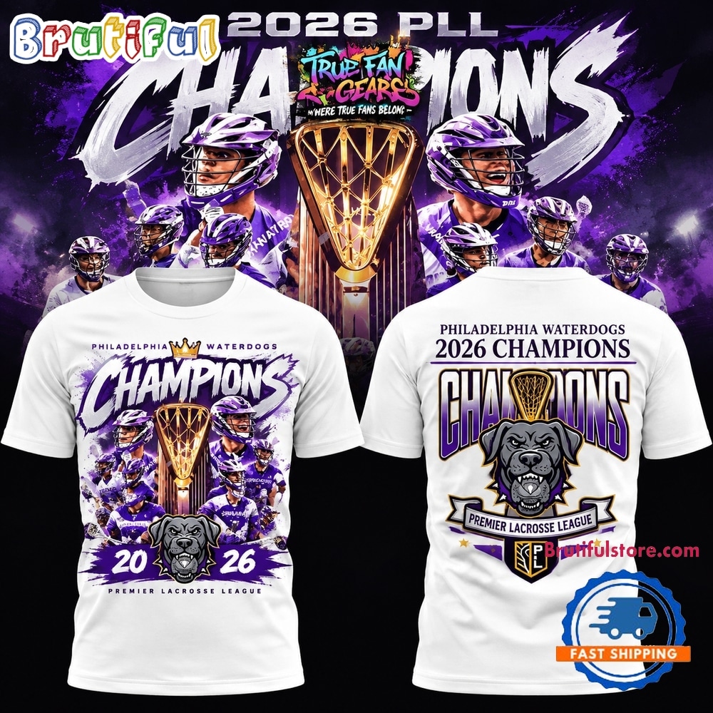 Philadelphia Waterdogs Premier Lacrosse League 2026 Champions White T Shirt Philadelphia Waterdogs Premier Lacrosse League 2026 Champions White T Shirt