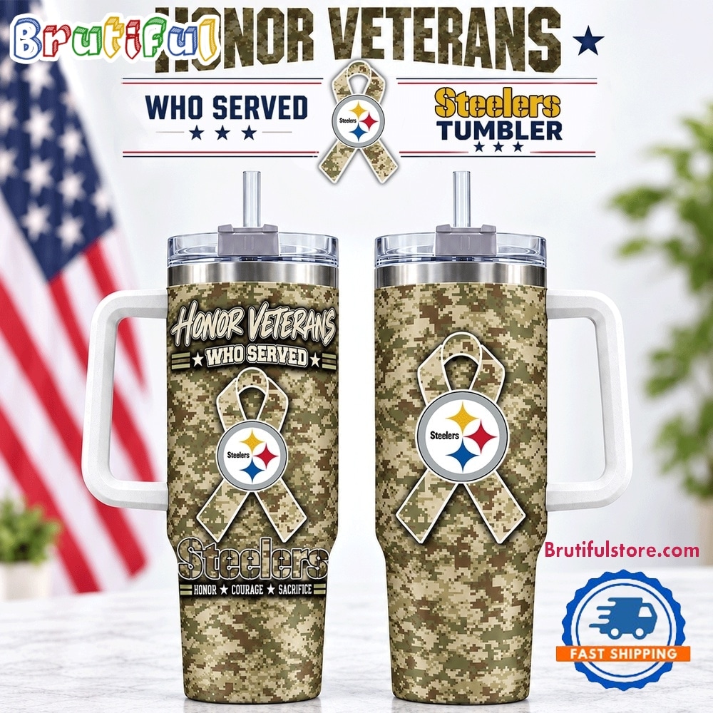 Pittsburgh Steelers 2026 NFL Honor Veterans Camo Stanley Tumbler Pittsburgh Steelers 2026 NFL Honor Veterans Camo Stanley Tumbler