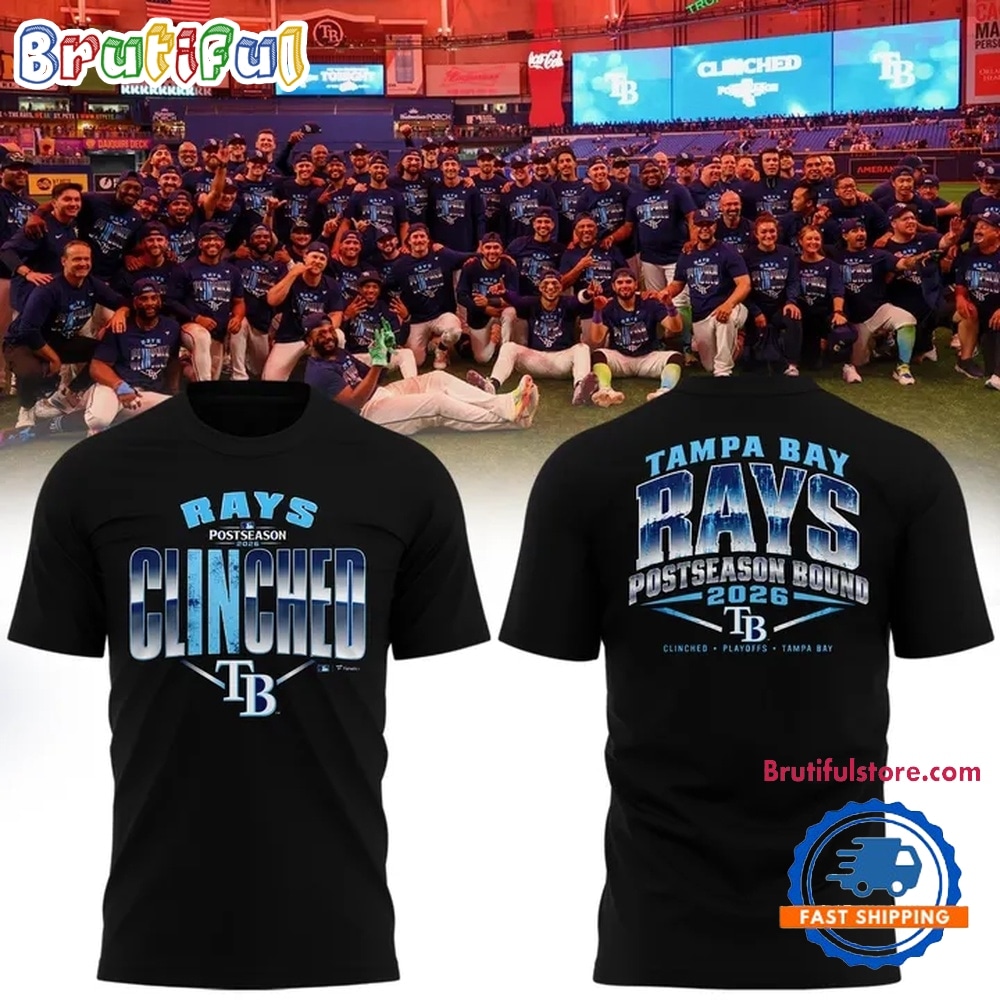 Tampa Bay Rays Black 2026 Postseason T Shirt Tampa Bay Rays Black 2026 Postseason T Shirt