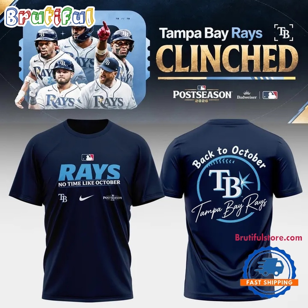 Tampa Bay Rays Shop 2026 Postseason Clinched T Shirt Tampa Bay Rays Shop 2026 Postseason Clinched T Shirt