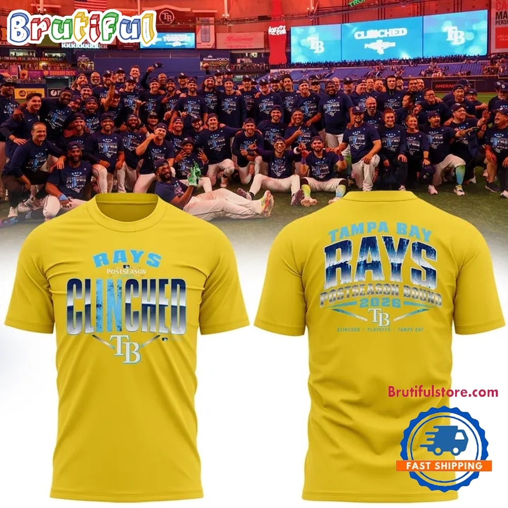 Tampa Bay Rays Yellow 2026 Postseason T Shirt Tampa Bay Rays Yellow 2026 Postseason T Shirt