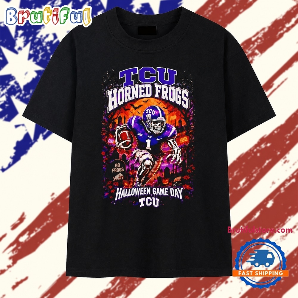 TCU Horned Frogs Halloween Game Day Skeleton Football Player T Shirt TCU Horned Frogs Halloween Game Day Skeleton Football Player T Shirt