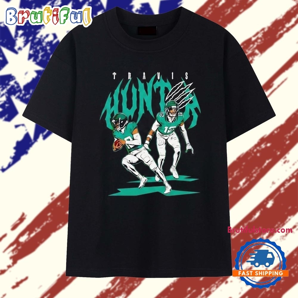 Travis Hunter Jacksonville Jaguars Hunter Two Way T Shirt Travis Hunter Jacksonville Jaguars Hunter Two Way T Shirt