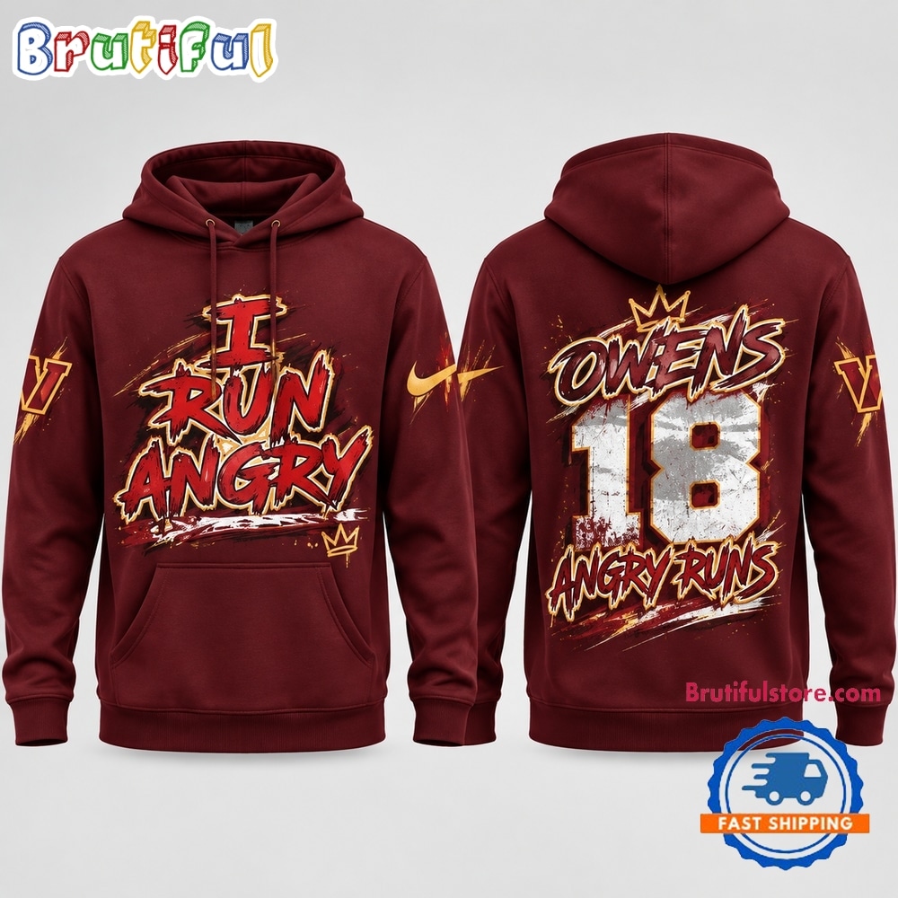Washington Commanders Tyler Owens I Run Angry 2026 Red Hoodie Washington Commanders Tyler Owens I Run Angry 2026 Red Hoodie