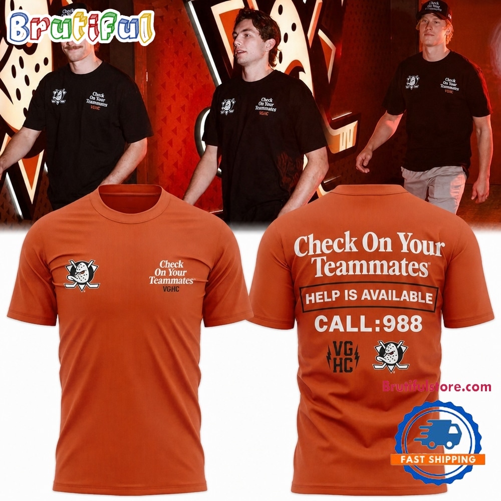 Anaheim Ducks Check On Your Teammates 3D Shirt Anaheim Ducks Check On Your Teammates 3D Shirt
