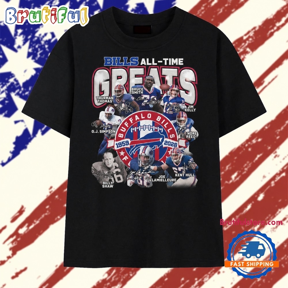 Buffalo Bills All Time Greats Legends Signature Football T Shirt Buffalo Bills All Time Greats Legends Signature Football T Shirt