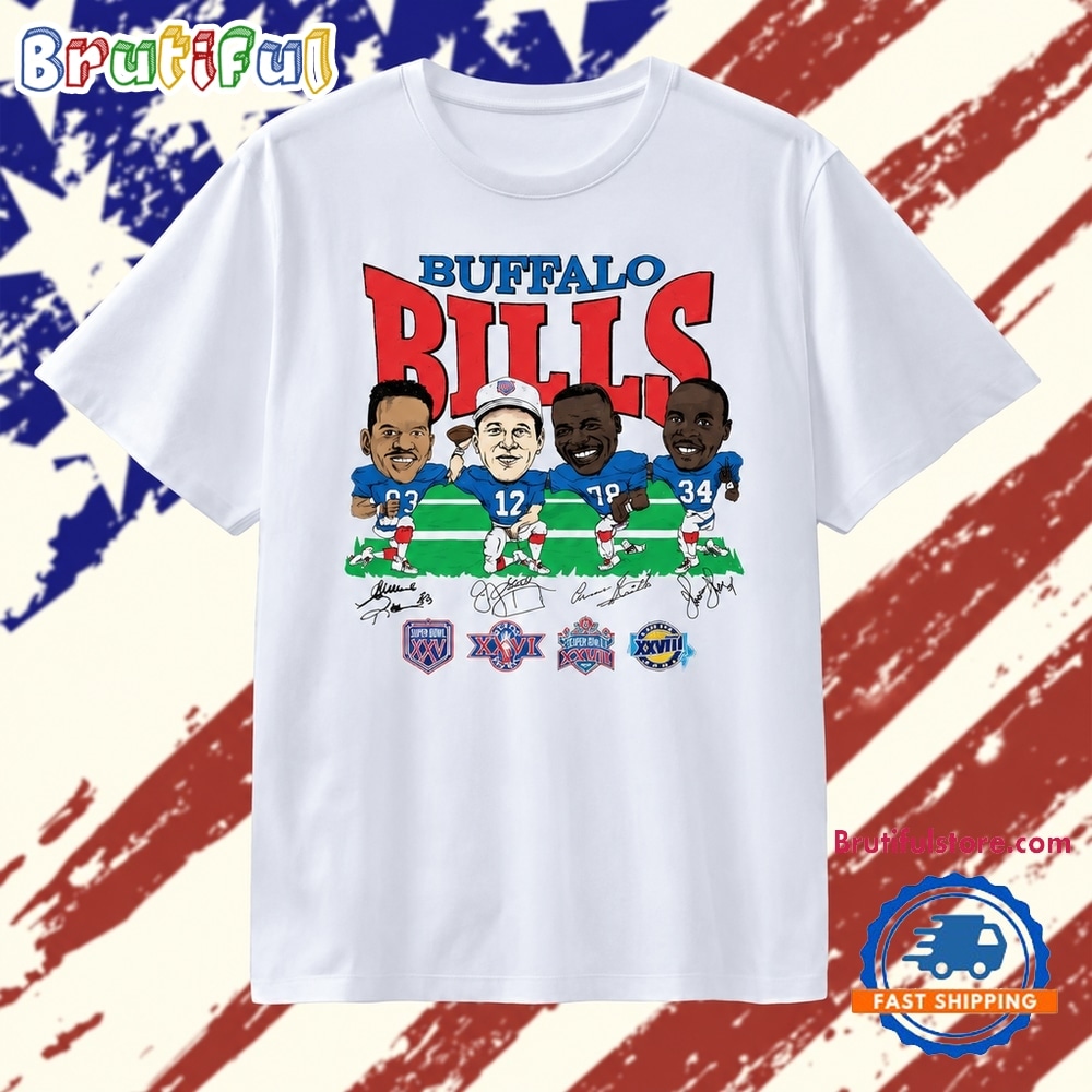 Buffalo Bills Andre Reed 83 Jim Kelly 12 Bruce Smith 78 and Thurman Thomas 34 T Shirt Buffalo Bills Andre Reed 83 Jim Kelly 12 Bruce Smith 78 and Thurman Thomas 34 T Shirt