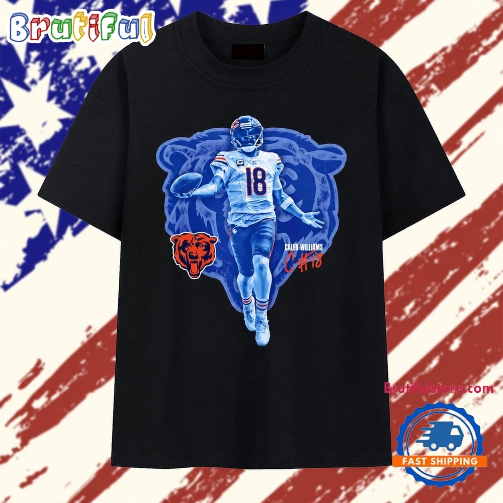 Caleb Williams Chicago Bears 18 Signature T Shirt Caleb Williams Chicago Bears 18 Signature T Shirt