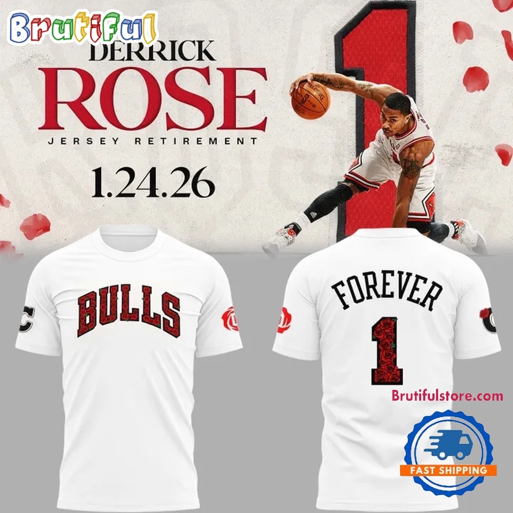 Chicago Bulls Forever Derrick Martell Rose White T Shirt Chicago Bulls Forever Derrick Martell Rose White T Shirt