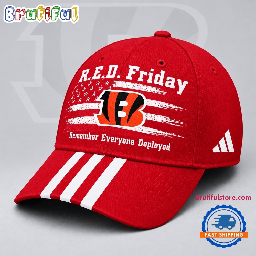 Cincinnati Bengals NFL RED Friday Patriotic American Flag Remember Everyone Deployed Three Stripe Baseball Cap Cincinnati Bengals NFL RED Friday Patriotic American Flag Remember Everyone Deployed Three Stripe Baseball Cap